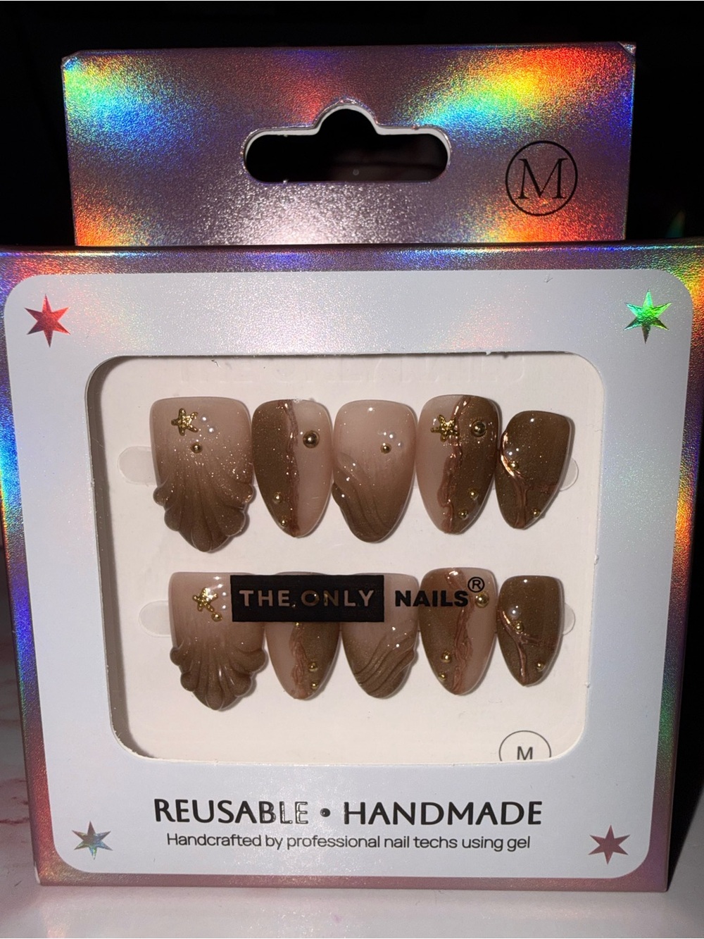 The Only Nails Reusable Handmade Sea Shell Design Press-On Nail Set - Picture 2 of 7